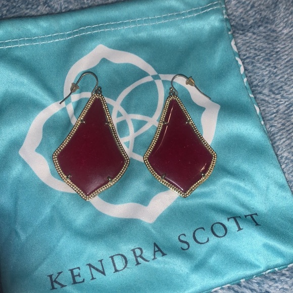 Kendra Scott Alexandra earrings Maroon Jade - Picture 4 of 5